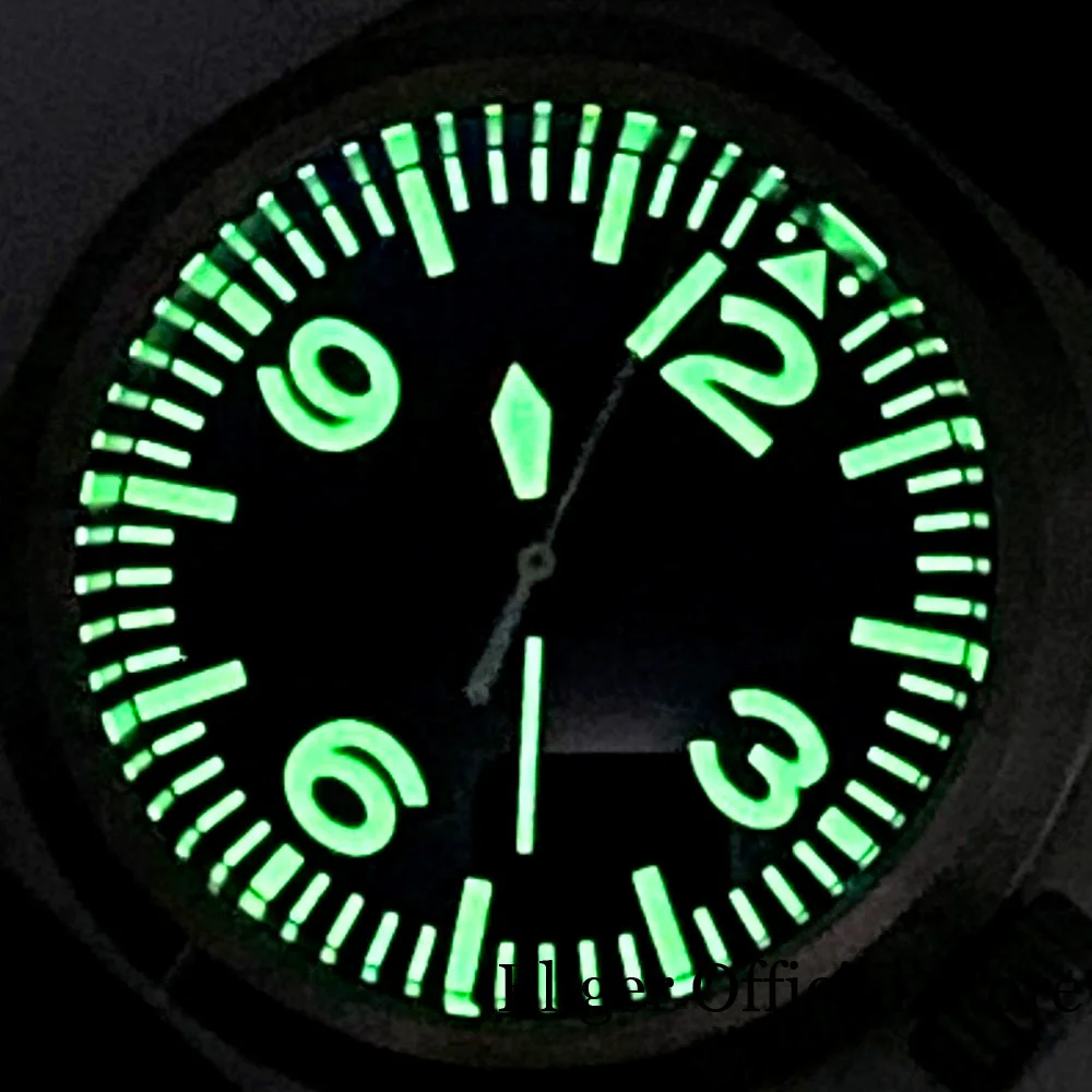 Tandorio NH35A PT5000 Diving Watch for Men 38mm Automatic Brush Case Arched AR Sapphire Glass Green Luminous Dial Screw Crown