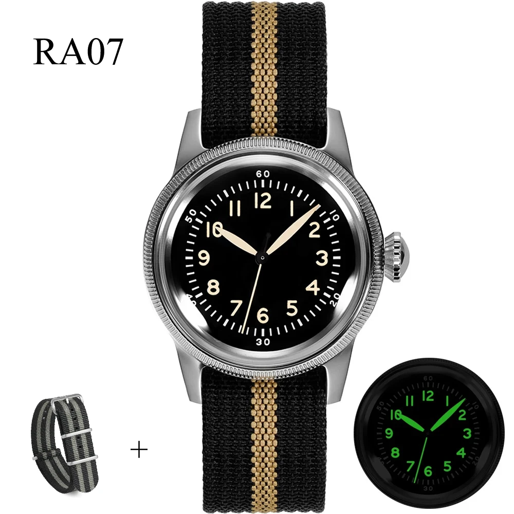 

RDUNAE RA07 Ретро кварцевые часы 2035 Механизм K1 Минеральное стекло Нержавеющая сталь 36 мм Мужские часы с ночником для дайвинга
