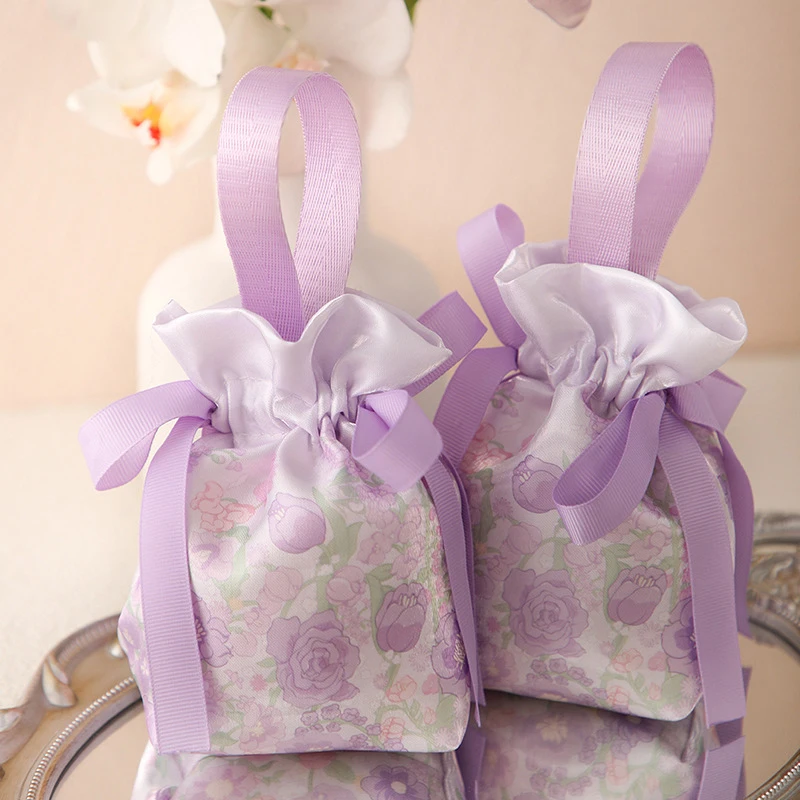 9.5*5.5*14 ซม.ถุงขนมแต่งงานแบบพกพาผ้ากระเป๋าสตางค์ของขวัญงานแต่งงานบรรจุกระเป๋ามือถือเครื่องประดับของขวัญกระเป๋า