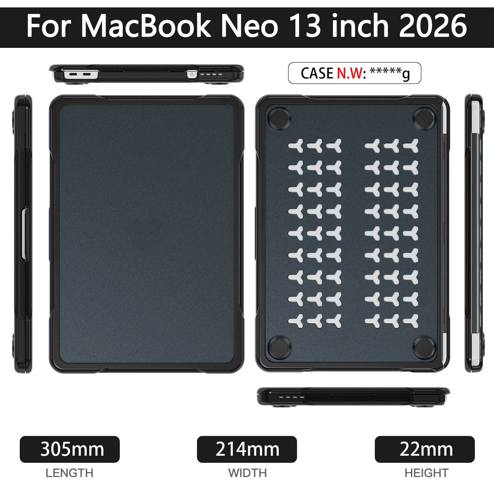 Matte Hard Shockproof Cases Soft TPU Bumper For MacBook Neo Case 13 inch 2026 Release Model A3404 with A18 Pro Chip