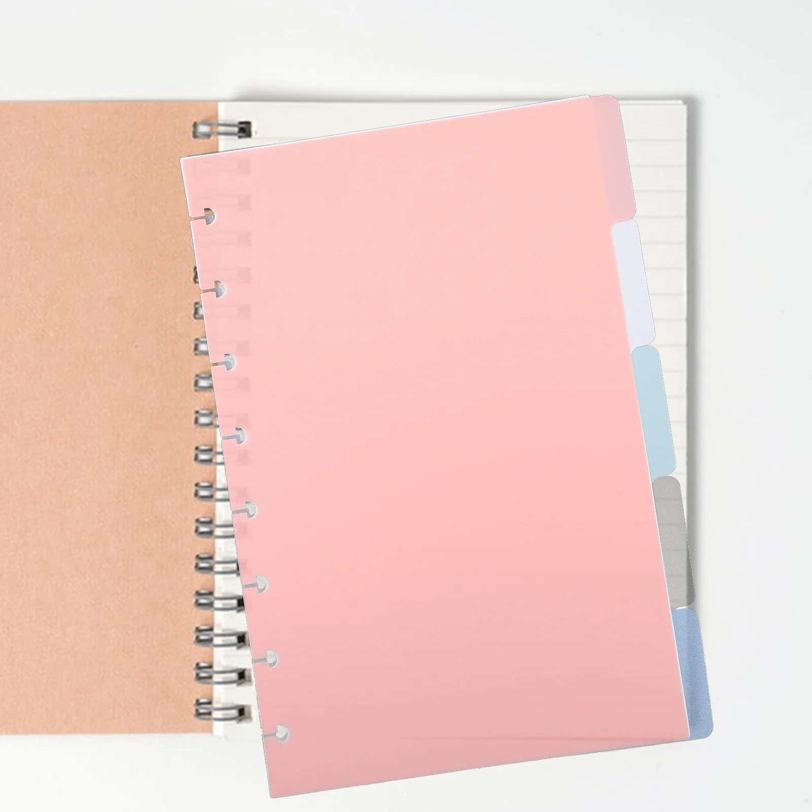5pcs Binder Dividers Index Tabs For Notebook Planner Files Plastic Page Markers Colored Divider Sheets Replacement Notepad Tabs