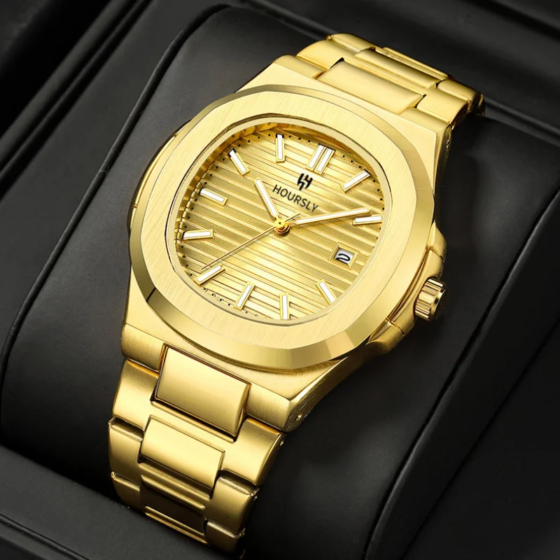 Men's Fashion Quartz Watch Featuring Luminous Dial Waterproof Construction Durable Build Ideal for Casual Business Daily Outdoor