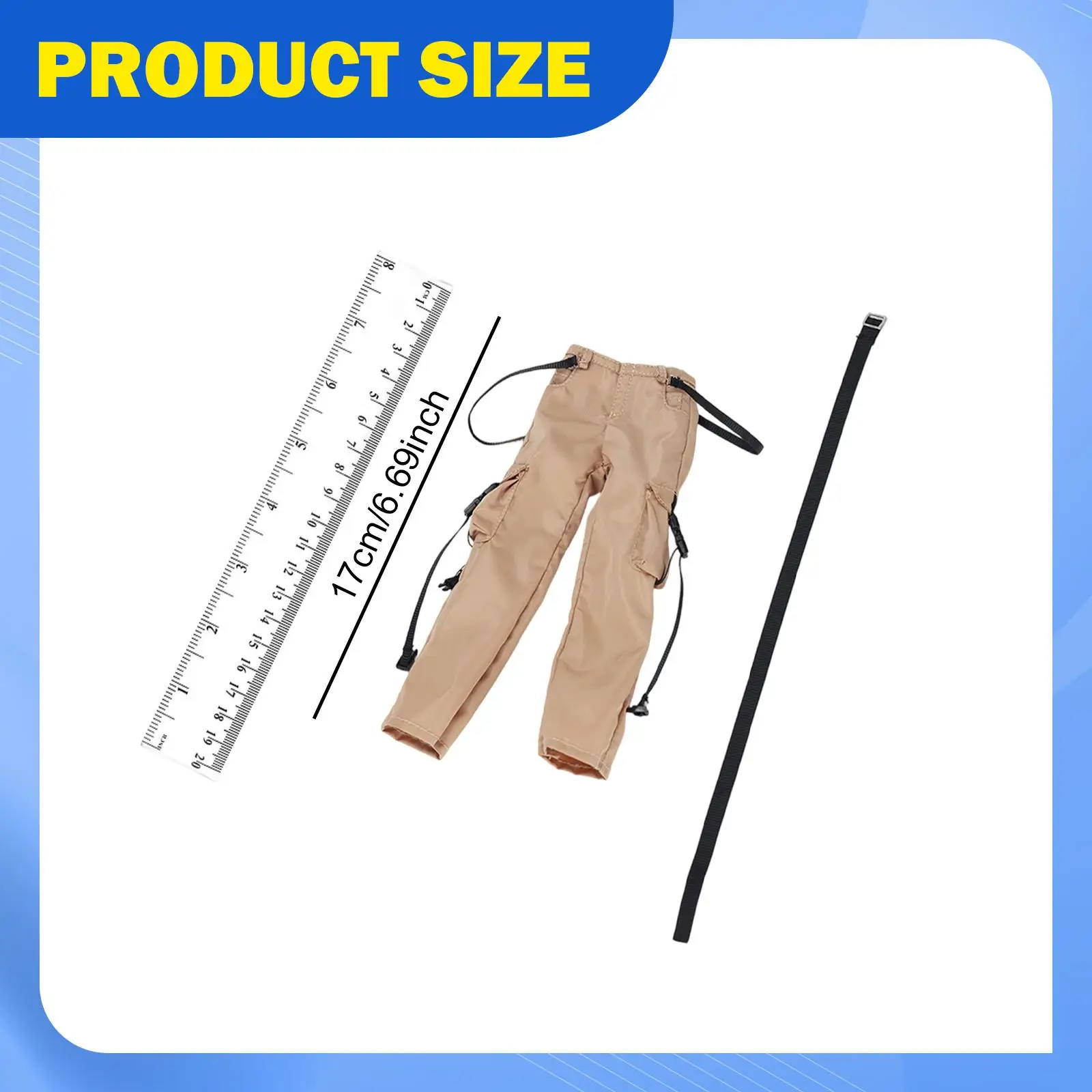 

Miniature Figure Pants 1 6 Scale Action Figure Clothing Cargo Pants with Belt for 12 Inch Female Doll Dress Up