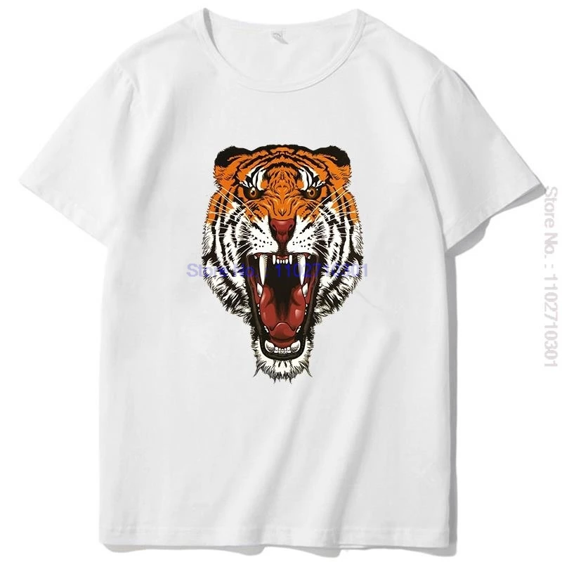 Men's Fierce Beast Tiger Graphic T-Shirt Cotton Short Sleeve O-Neck Summer Top Tees Casual Fashion Men's Clothing