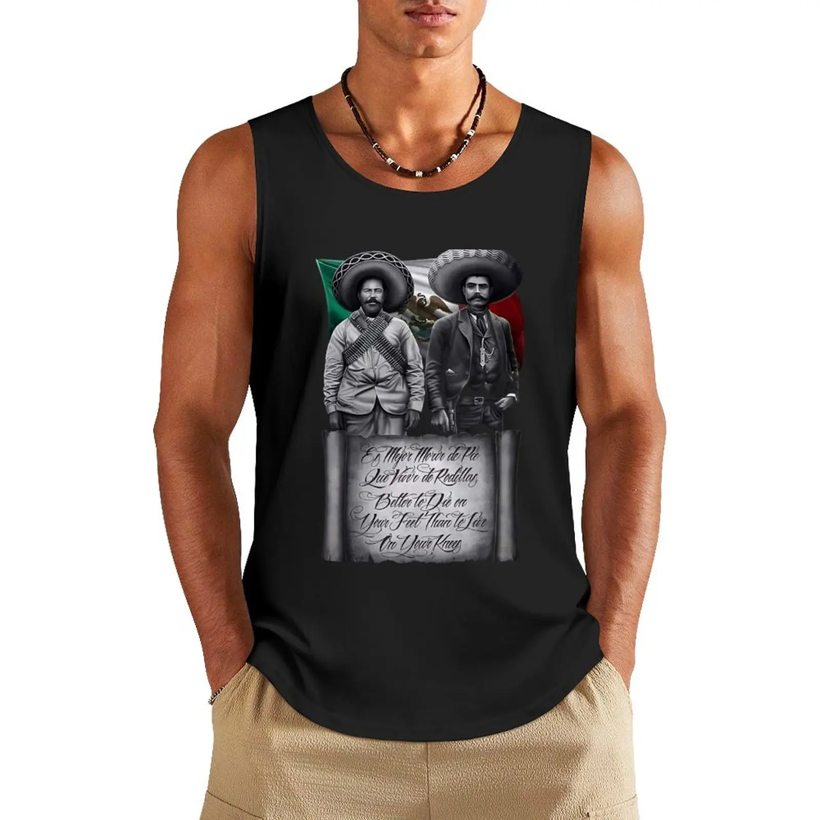 

Pancho Villa Pancho Villa Pancho Villa Tank Top bodybuilding t shirt Short sleeve t shirt Working vest