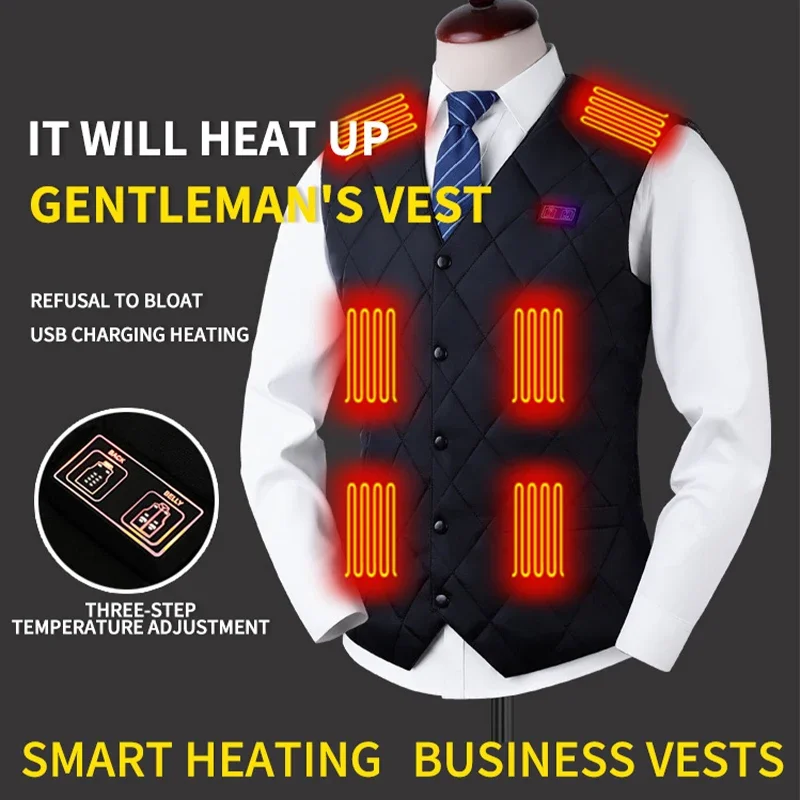 

Smart Charging Heating Self-heating Waistcoat Down Vest for Men Warm USB Charging Smart Temperature-controlled Heating Vest