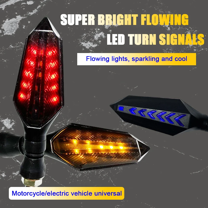 1PC Universal 12LED Double Color Motorcycle Turn Signal Indicator Light Blinker For Motorcycle Motorbike Off Road