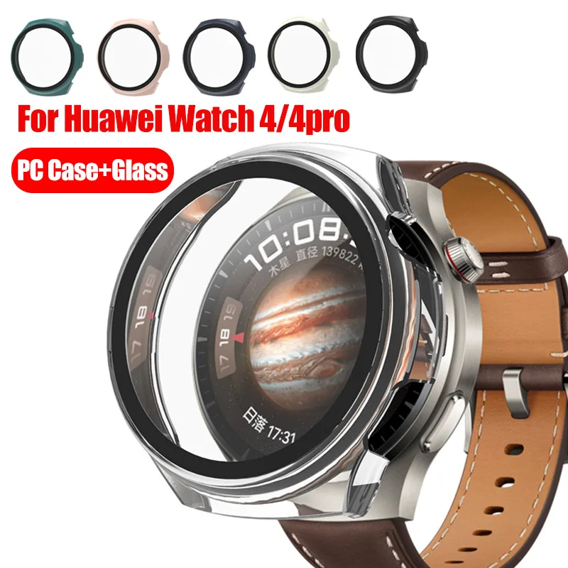 

Full Coverage Protective Bumper Case for Huawei Watch4 / 4Pro Tempered Glass & PC Cover for Huawei Watch 4 / 4 Pro Accessories