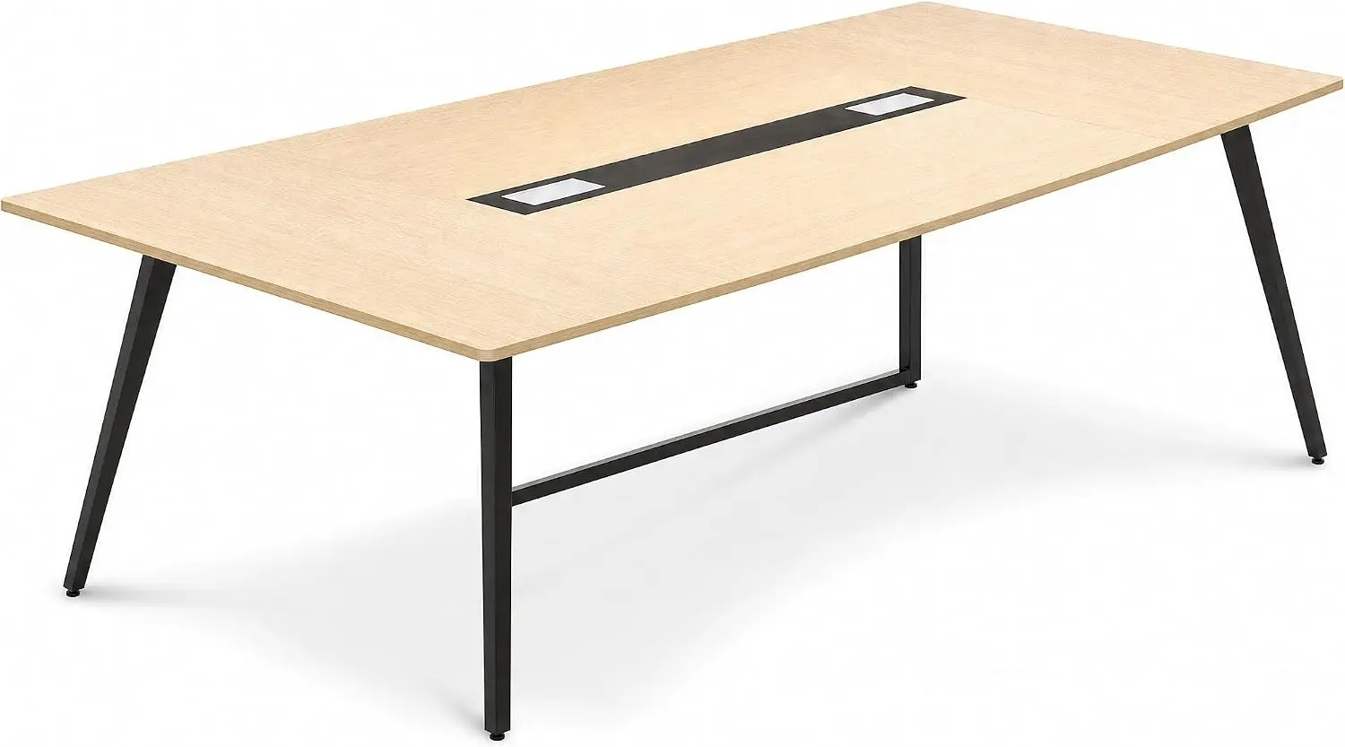 8FT Meeting Table, 90-Inch Boat Shape, Outlets