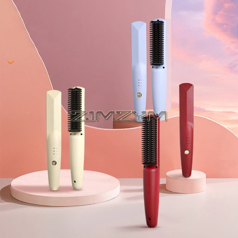 แปรงยืดผมตรงผมตรงเซรามิกแบบมืออาชีพเครื่องทำความร้อนรวดเร็ว30วินาทีการตั้งค่าอุณหภูมิ3ระดับสำหรับใช้ในบ้านการเดินทางและร้านเสริมสวย