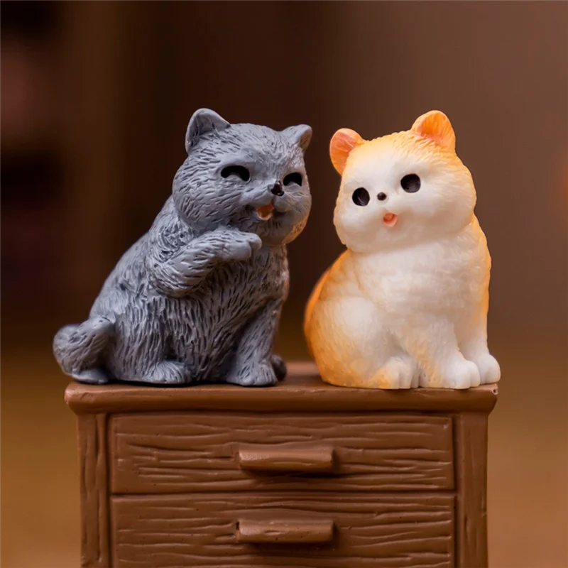【Limited Time Offer】Cute Mini Small Cat Animal Decoration Resin Craft Miniature Figure Tiny For Bonsai Micro-Landscape Fairy Gar