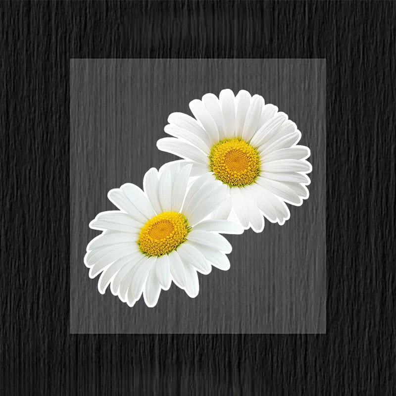 1Pc Fashion Daisy Vinyl Sticker, White Yellow Waterproof Decal for Car Laptop Water Bottle Decor