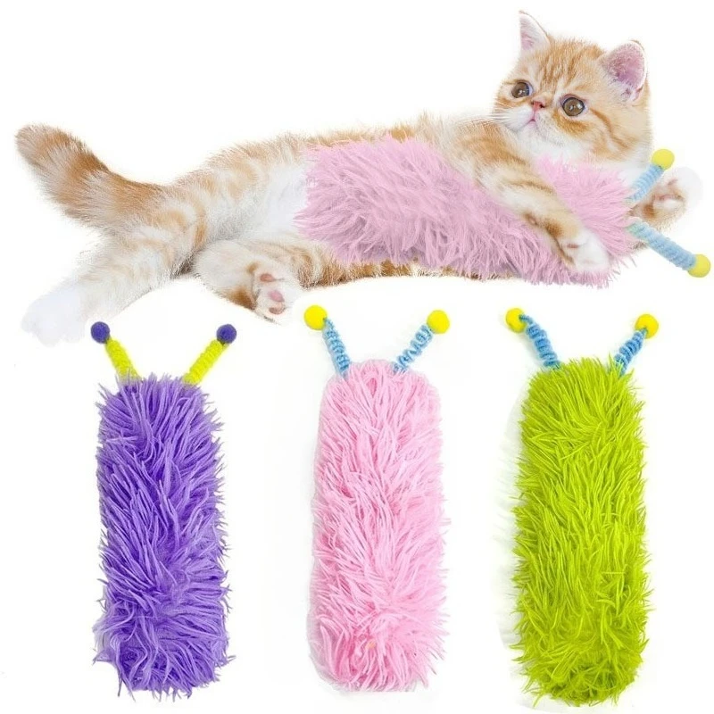 Plush Cat Toys Catnip Soft Durable Cat Pillows  Pet Strip Pillow Chewing Bite Toys Cat Interactive Self-Play Toy