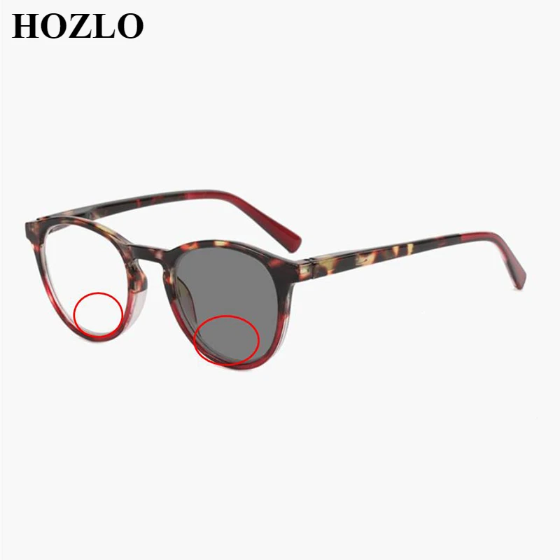 

Women Retro Round Photochromic Bifocal Reading Sunglasses Female Look Near Far Leopard Presbyopia Glasses Hyperopia Spectacles