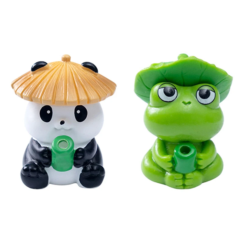 Fischierender Frosch Panda Figur Ornament Kreatives Cartoon-Tier Figur Puppe Aquarium Hängedekoration Tischdekoration – Detail 7