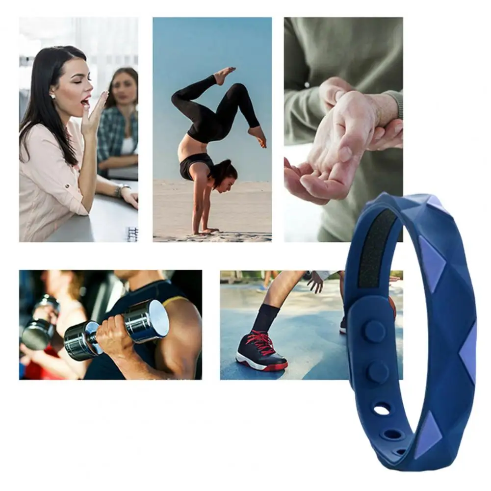 Sugar Regulator Bangle 6-Hole Wrist Strap Pain Relief Silica Gel Anti-static Bracelet Negative Ion Wristband Unisex Accessories image 4