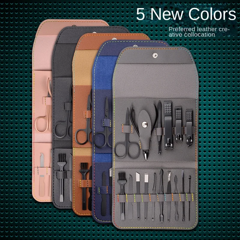 مجموعة ماكينة قص أظافر الشركة المصنعة مكونة من 16 قطعة من ماكينة قص الأظافر المصنوعة من الفولاذ المقاوم للصدأ هدية صغيرة للعناية بالأظافر والصيانة #2