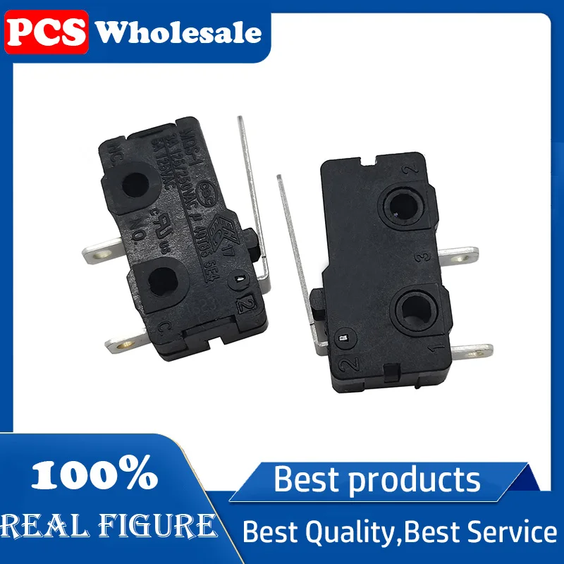Original MQS-1 microswitch with 2 contacts, normally open straight handle, reset push-button, 3A, 125/250V