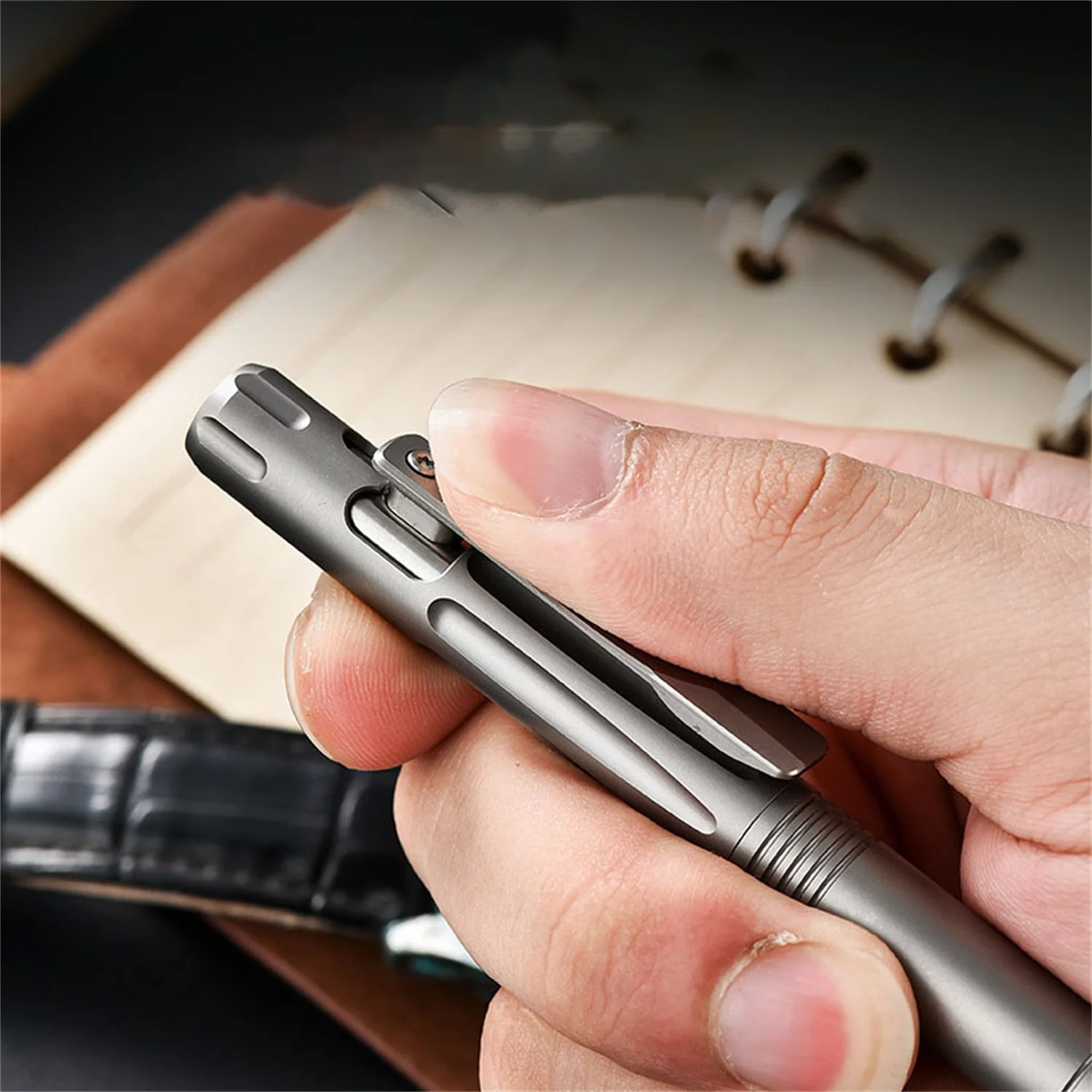 TC4 Titanium Bolt Pen EDC Stress Relief G2 Refill Neutral Pen Signature Pen Camping Outdoor Multi-functional Tactical Pen