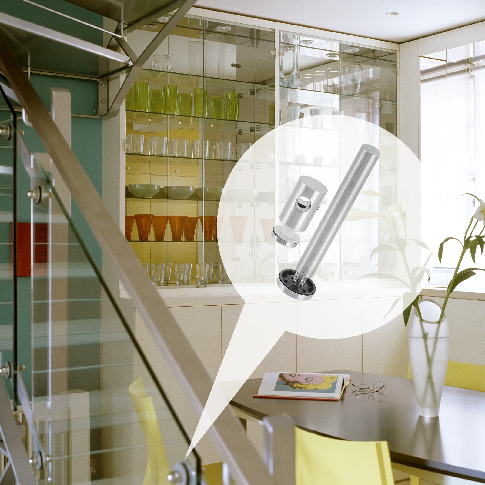 

Staircase H Brackets Stainless Steel Railing Clamp H rail Brackets For Indoor Stairs for Deck Stairs Indoor Outdoor Building