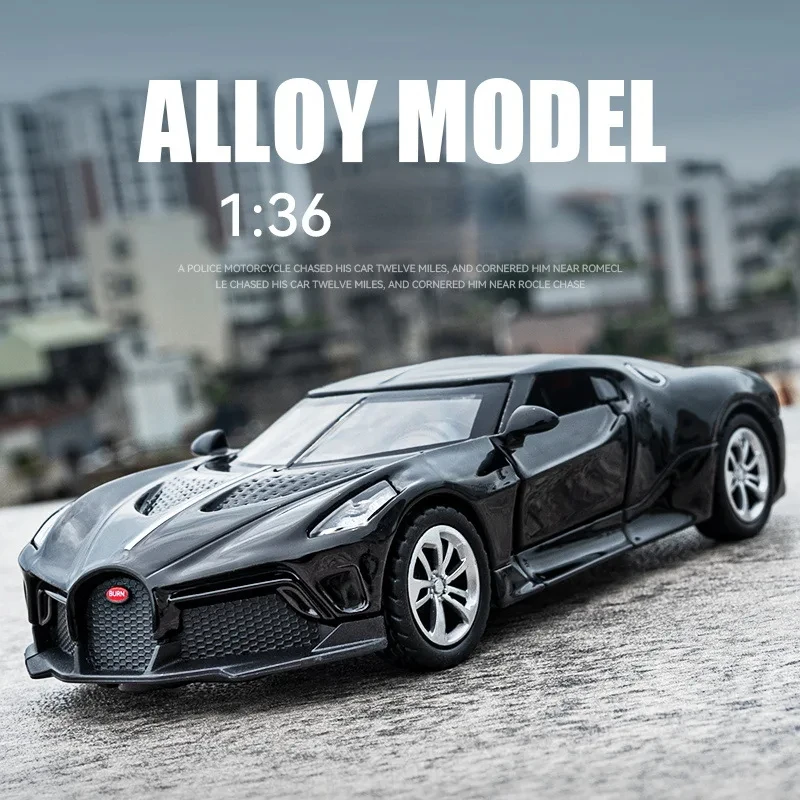 1:36 Bugatti Voice Of The Night Car Model Diecasts Toy Vehicles Metal High Simulation Sound and Light Collection kids Gift D201