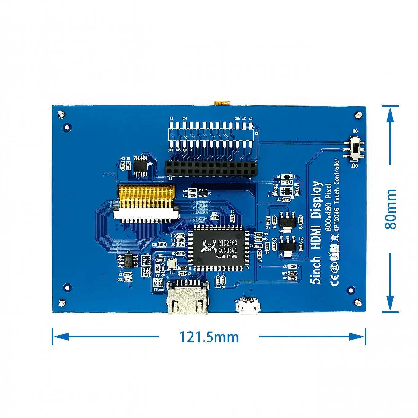 Imagem -03 - Lcd Resistive Touch Screen Escudo Módulo Tft pi 5.0 Polegadas Interface Hdmi Raspberry pi a Mais b Mais 2b Polegadas