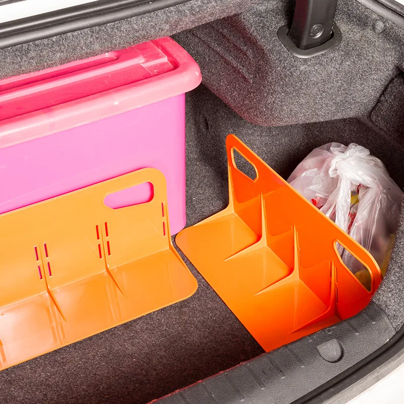 Car trunk storage box fixed partition car organizer storage box anti-tipping plastic baffle bracket