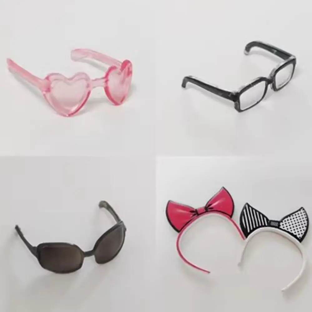 Fashion Doll Heart Shaped Bag Cute Headband Mini Eyeglasses For 30cm Doll 1/6 Doll Accessories Dollhouse Tableware