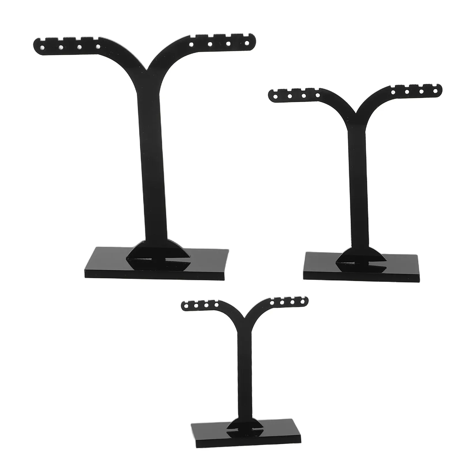 

Набор из 3 акриловых подставок для украшений: держатели для серег, органайзеры для демонстрации в розничных магазинах и дома, черные подставки для серег