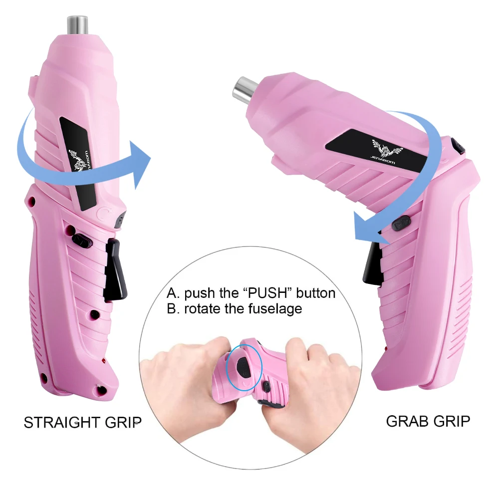 JENABOM 3.6v  pink Power Tools Set Household Maintenance Repair 1800mAh Mini Household Electric Drill Cordless Screwdriver