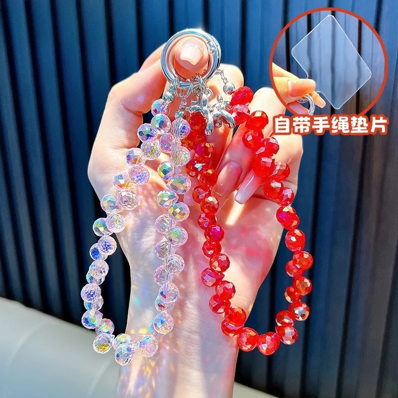 

Luxury Glitter Bling Crystal Beads Phone Strap Charm Pendant For iPhone Airpods Accessories Bag Women Girl Hanging Cord Gifts