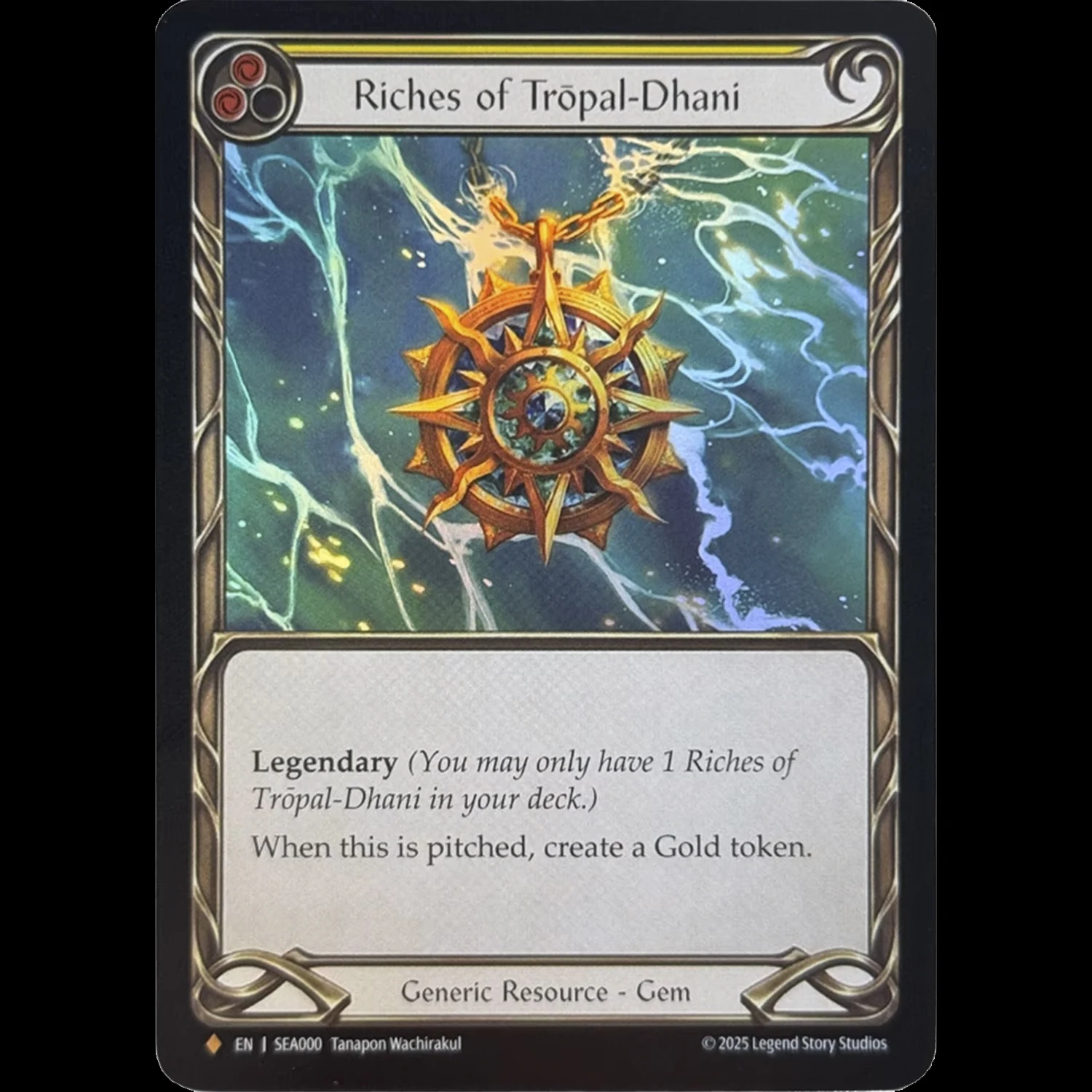 

Карты для настольных игр FAB RAINBOW FOIL TCG Riches of Tropal-Dhani High Seas Card Command and Conquer Adaptive Plating TradingGameCard