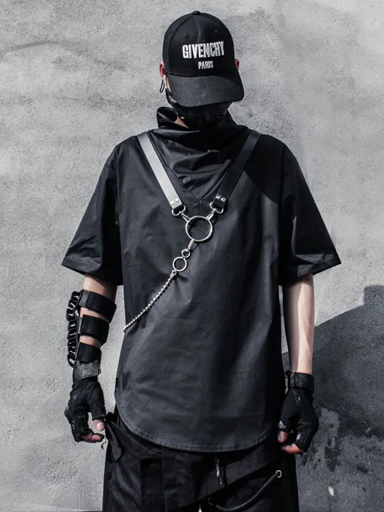Loose Short Sleeve High Collar Summer T-Shirt Thin Cotton Youth Fashion Dancewear Male Model Zero A-201  Color Tee