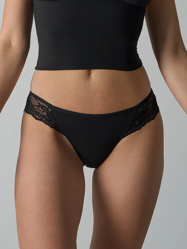 Kardashian Sexy Lace Low Waist Bare Sensation Pure Desire Cotton Crotch Women's Underwear Breathable Seamless T-Panties