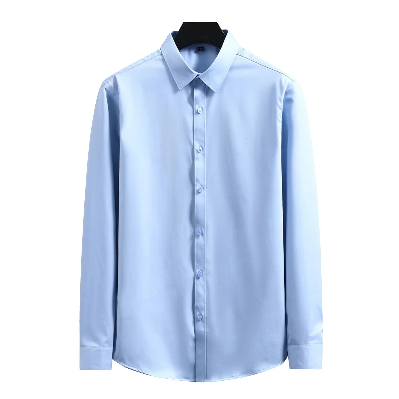 

Men's Fashion Business Shirt Spring Summer New Arrival Bamboo Fiber Striped Long Sleeve Shirt Versatile Wear for Office Commute