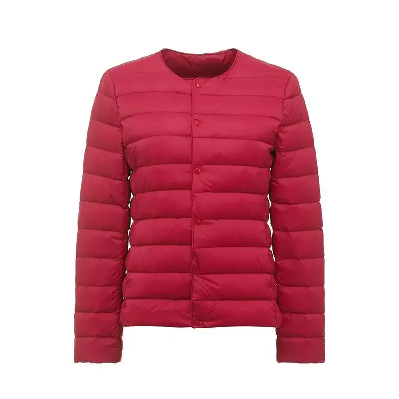 Frauen Frühlings jacke Neuankömmling koreanische Slim Fit Warm Liner Daunen mantel ultraleichte kragen lose Frau weiße Ente Daunen Parka