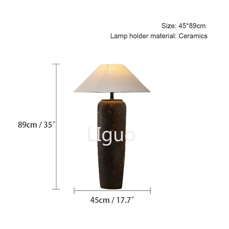 Hongcui Modern Floor Lamp Japan Style LED Creative Zen Devise Ceramic Table Light for Home Living Room Bedroom Decor