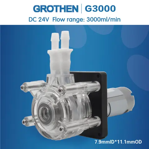 12V/24V DC Peristaltic Pump - 0.8GPH (3000ml/min) High Flow Dosing System w/ Hose Kit, CE Certified for Reef Aquarium & Analytic