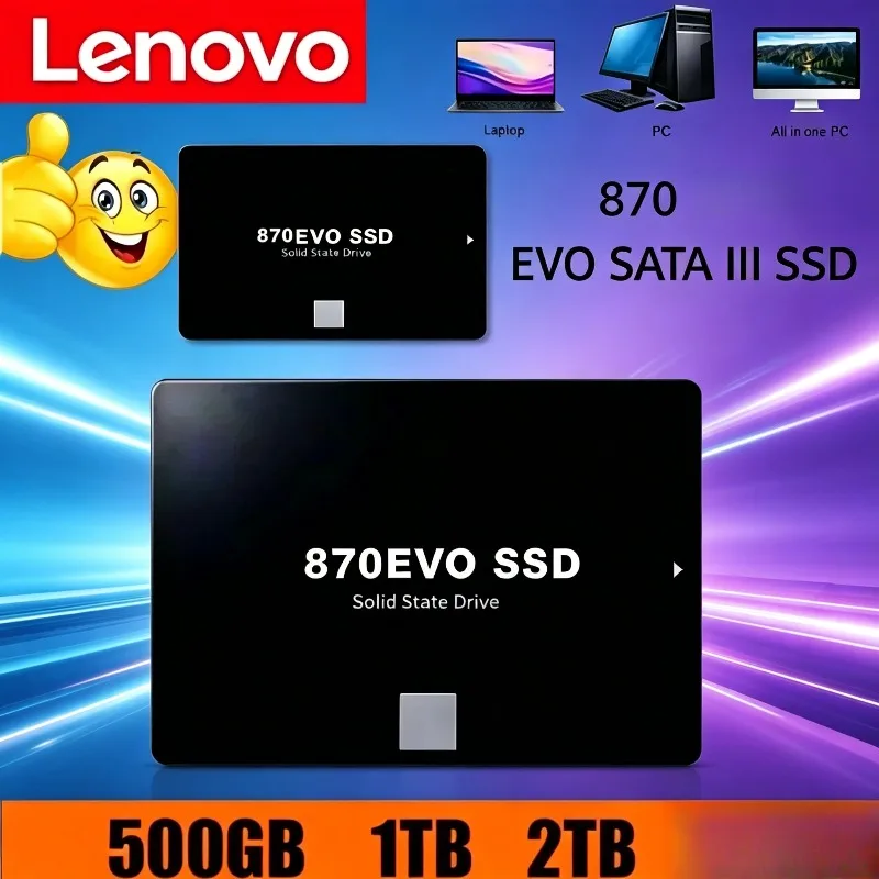 

Lenovo 870 EVO Solid State Disk SSD For Laptop Microcomputer Desktop Internal HDD Hard Drive Sata3 2.5 Inch 1TB 2TB 4TB