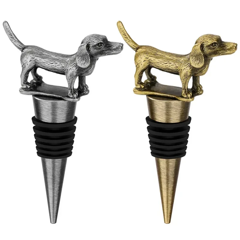Draagbare Teckel Wijnstopper Dier Worst Hond Huisdier Vorm Flessenstoppers voor Home Party Bar Bruiloft Accessoire Cadeau