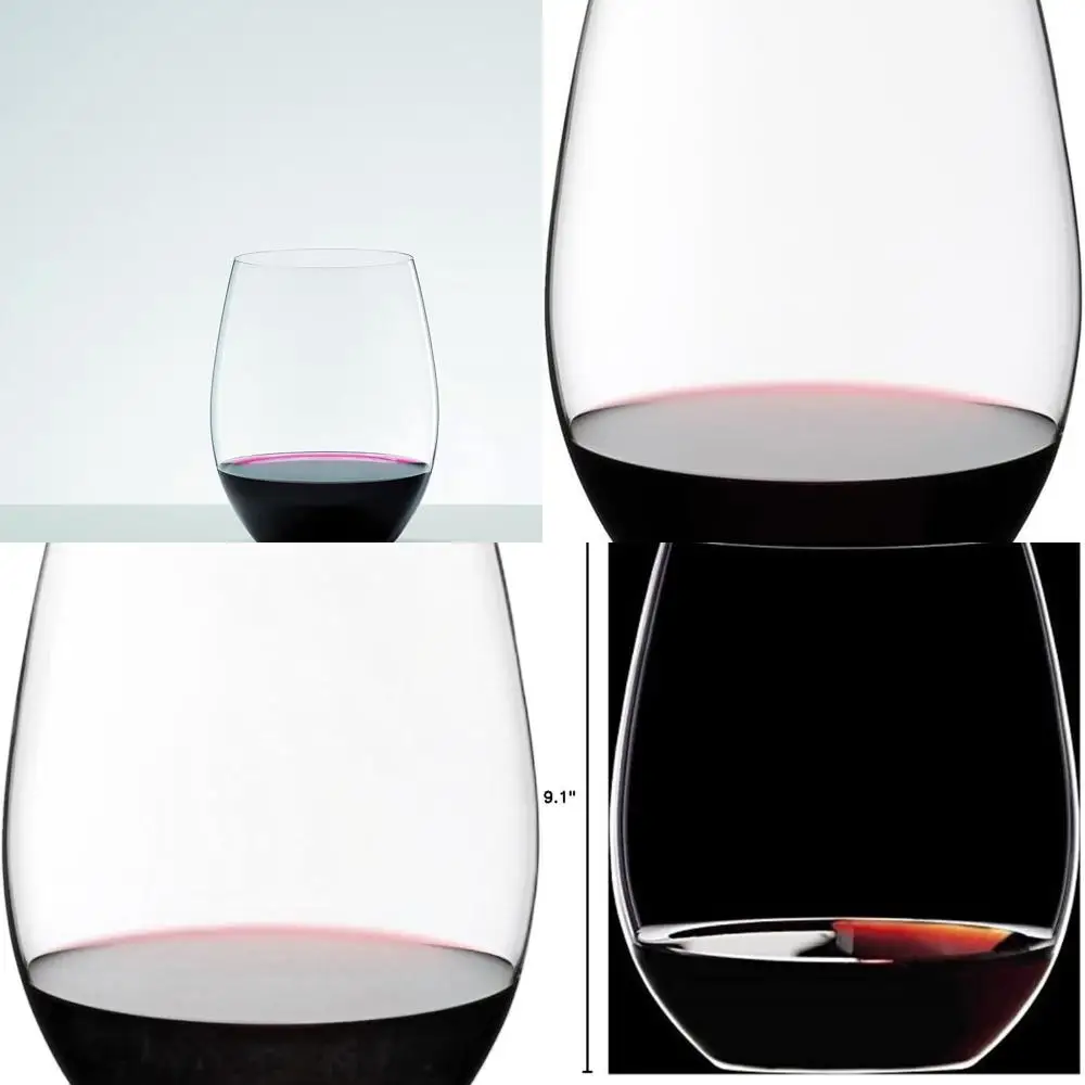 

Set of 6, Stemless Non-Crystal Red Wine Glasses, Suitable for Cabernet and Merlot
