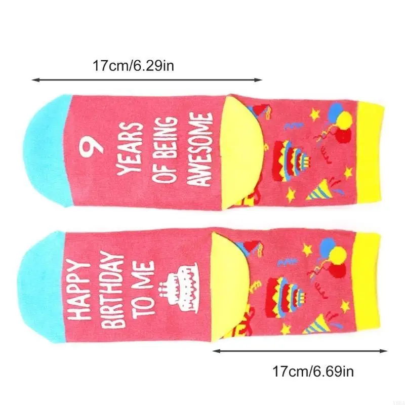 

Y88A Birthday Themed Jacquard Cotton Socks for Boys Girls Partygoers 9 to 11 Years