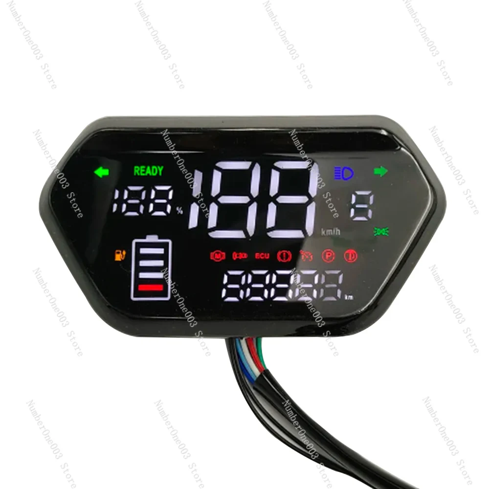 48V 60V 72V Electric Scooter Scooty Speed Instrument Meter Power Digital LED Motorcycles Display Speedometer One-line Instrument