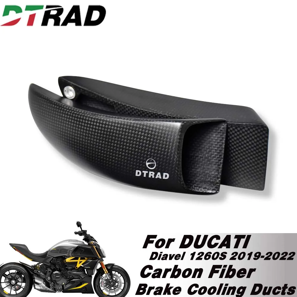 

For DUCATI Diavel 1260S 2019-2022 Airflow Cooling Brake Carbon Fiber Air Ducts Caliper Cooler Front Disc Modified Accessories