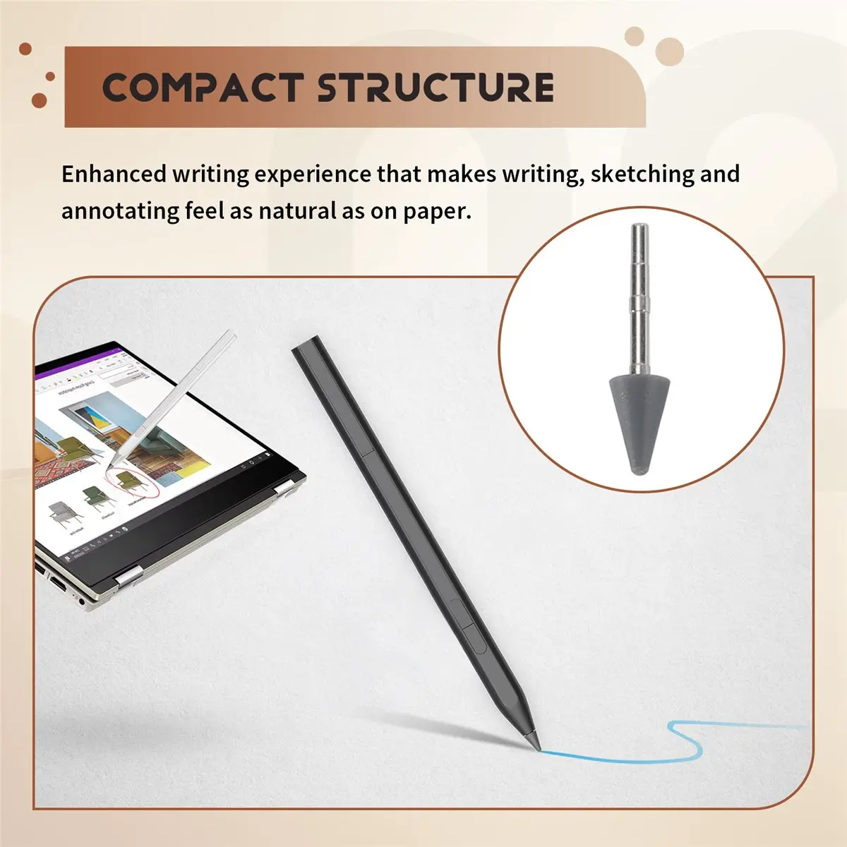 ABAN Styluses Nibs Replacement for Rechargeable 2.0 Tilt Pen Touch Devices Styluses Pen 4096 Levels for Pen Tip
