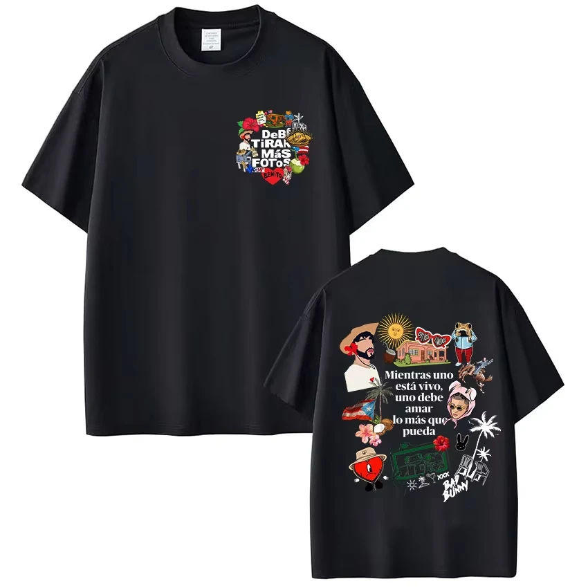 2026 Bad Bunny DTMF Album Tour Graphic Cotton Unisex New Summer Mens Breathable Crew Neck Vintage Women And Men T-shirt