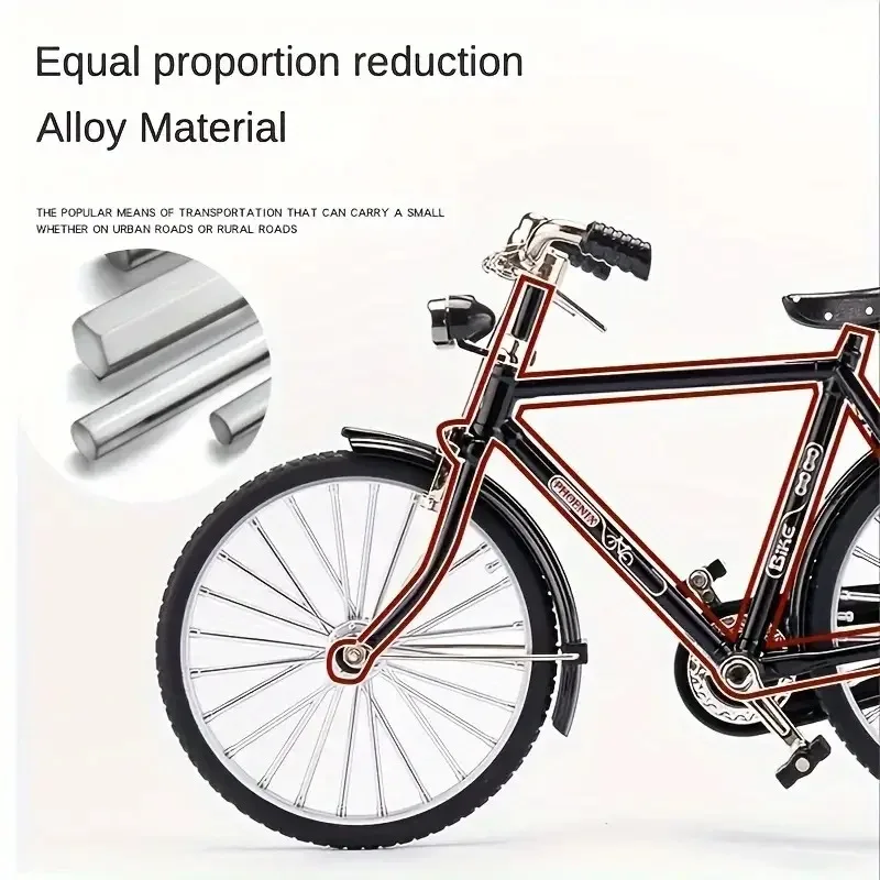 Creatief doe-het-zelf fietsmodel speelgoed woondecoratie simulatie retro 28 metalen gegoten fietsmodel 1:10 leuk speelgoed decoratie ambachten