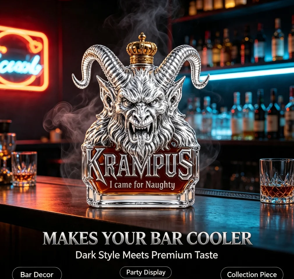 Demon Goat Head Glass Decanter Creative Whiskey Wine Bottle For Home Bar Display Halloween Party Decor Gift