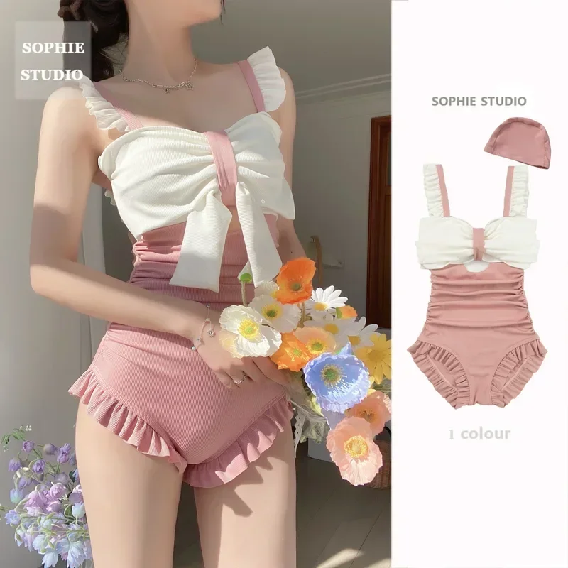 2025 New One Piece Swimsuit Tummy Control Women's Sexy Slim Fit Korean Fashion Swimwear Sexy Bathing Suit Women