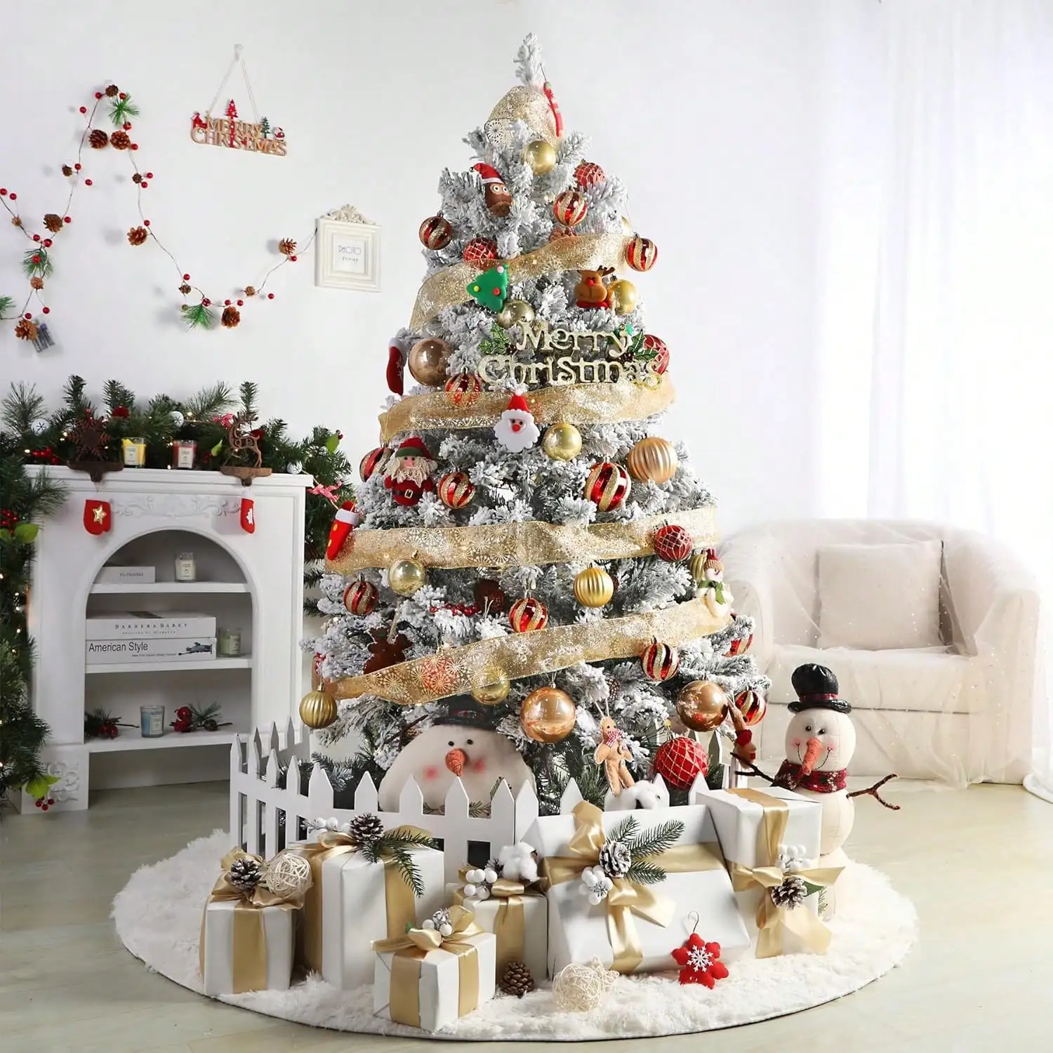 SHARECONN 30 ct 2,36" bruchsichere Weihnachtsbaumkugeln (Rot & Gold) – Weihnachten/Urlaub/Hochzeitsdekoration/Geschenke